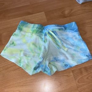 Blue/White/Green Tie Dye Hardtail Shorts